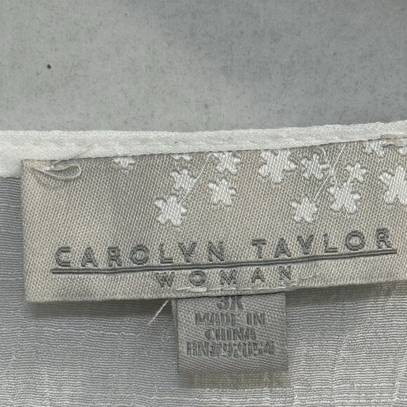 Carolyn Taylor Woman 3X Blouse Cotton Blend 3/4 Sl Crochet Crepe Ivory Summer‎ - Picture 3 of 10